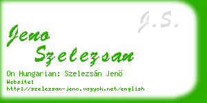 jeno szelezsan business card